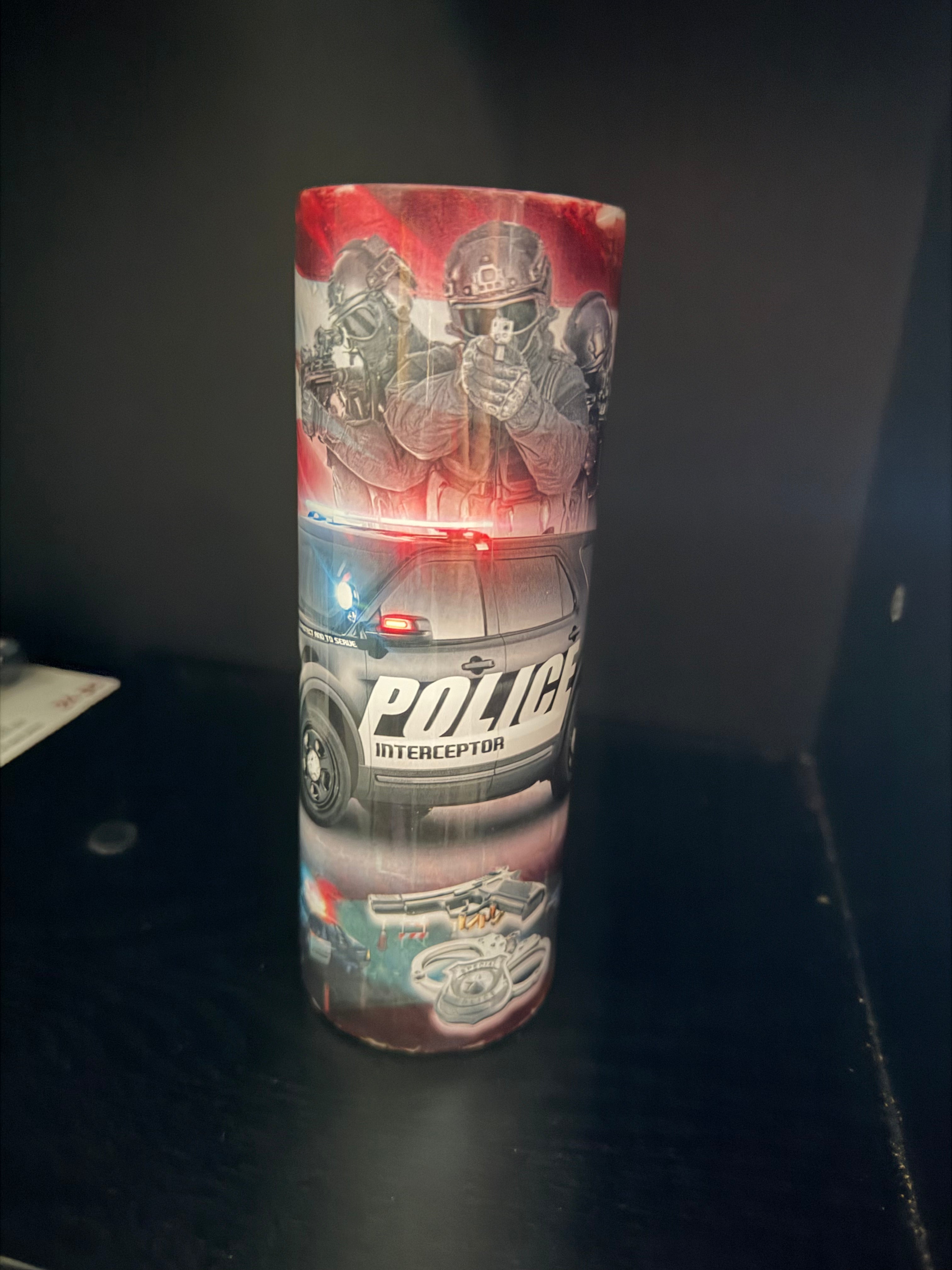 Police sublimation 20onz stainless steel tumbler